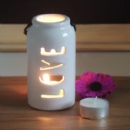 Tea Light with LOVE cut out